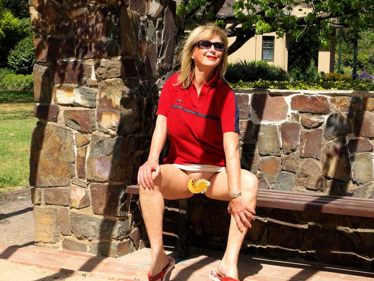 GREEN SPACES our lovely LADY DIANE NUDE in PARKS and GARDENS!