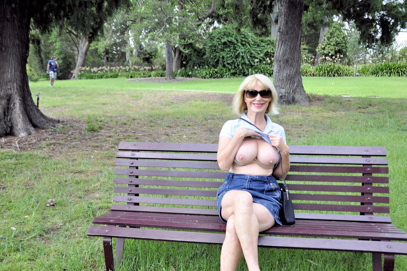 GREEN SPACES our lovely LADY DIANE NUDE in PARKS and GARDENS!